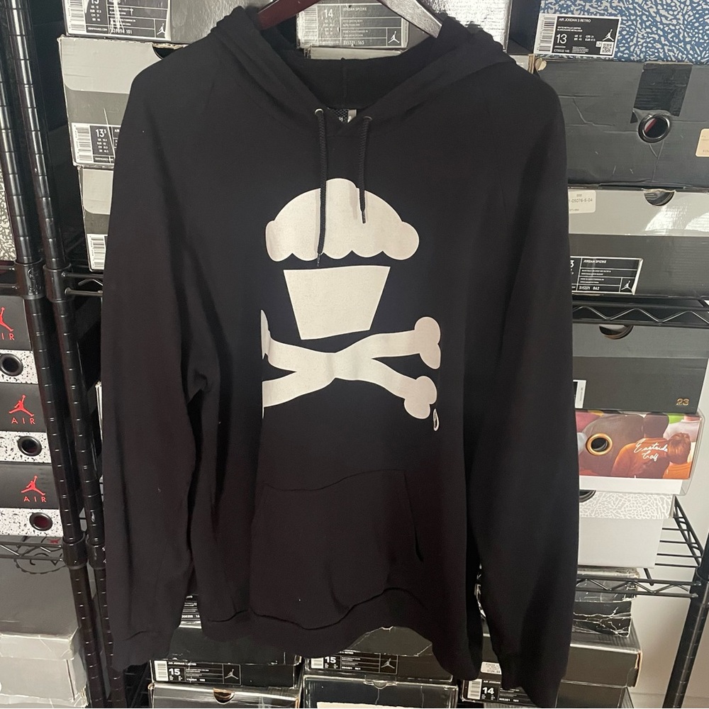 Johnny Cupcakes Cupcake & Crossbones Logo Hooded Sweatshirt 2XL Black